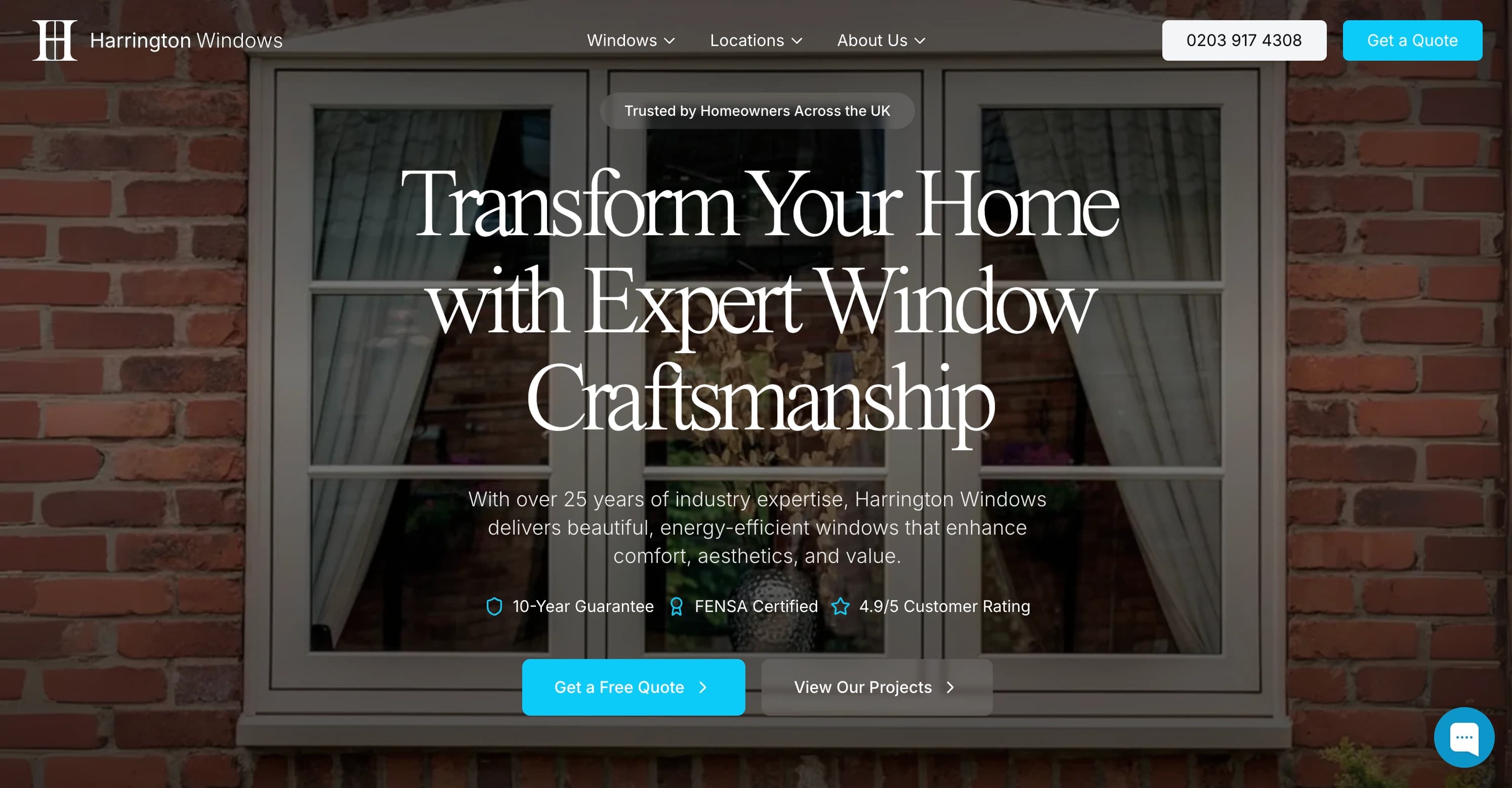 Harrington Windows homepage