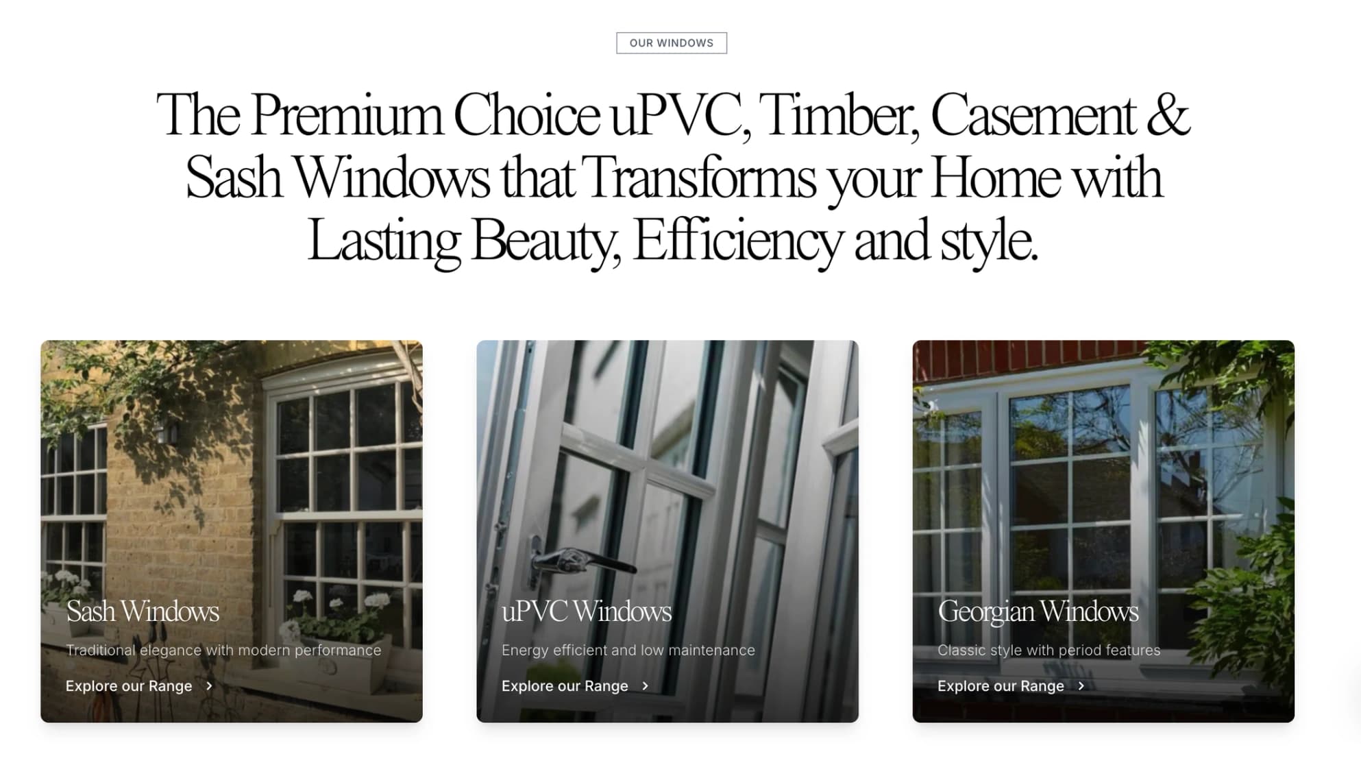 Window types showcase